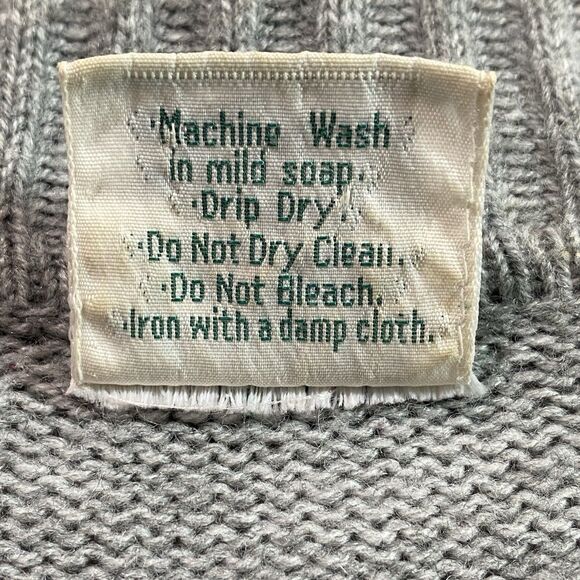 Vintage HELEN SUE Cardigan Sweater Shawl Collar Buttons Pockets Womens M Gray - Picture 8 of 8